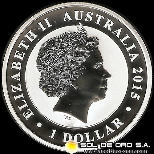 AUSTRALIA - AUSTRALIAN KOOKABURRA - 1 DOLLAR - ELIZABETH II - 2015 - MONEDA DE PLATA